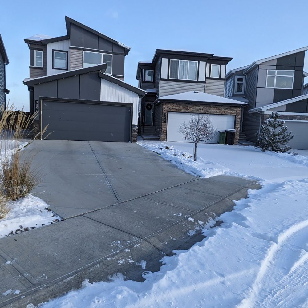 Edmonton Residential driveway cleared of snow